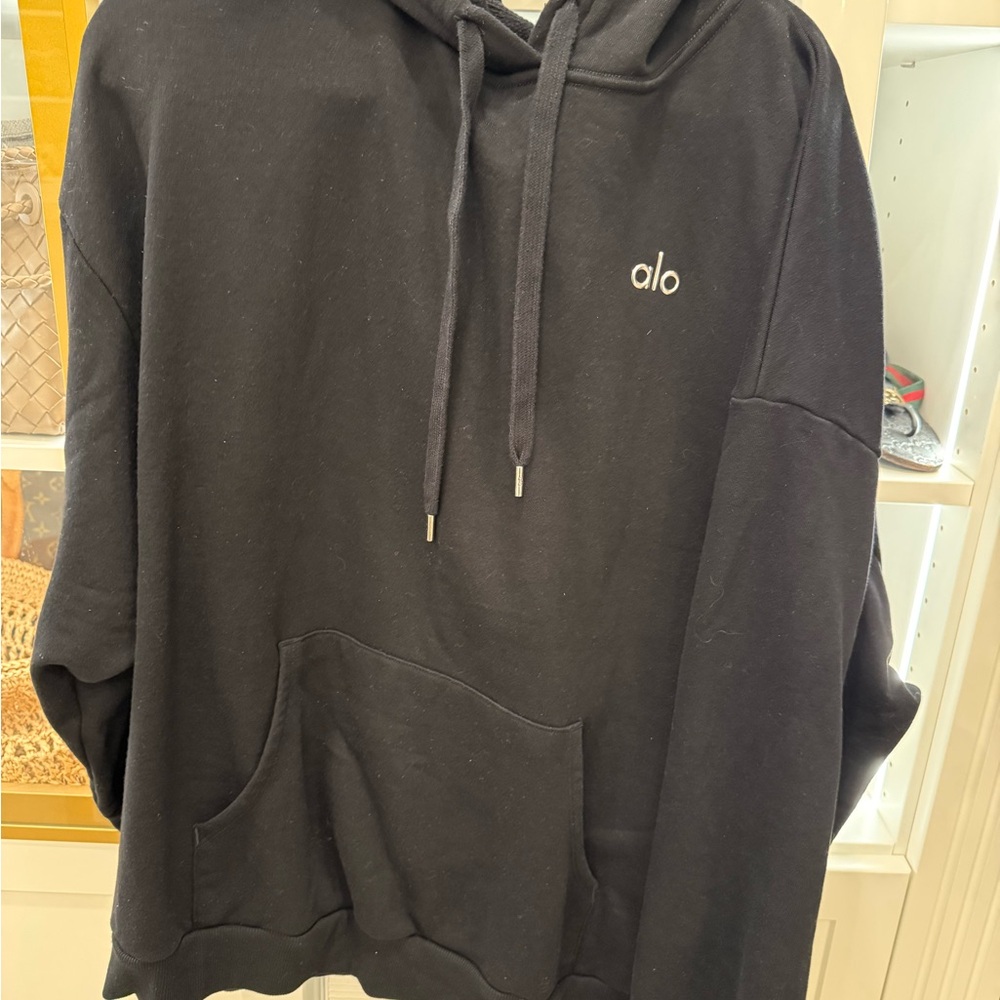 ALO Yoga Men's Black Pullover Hoodie